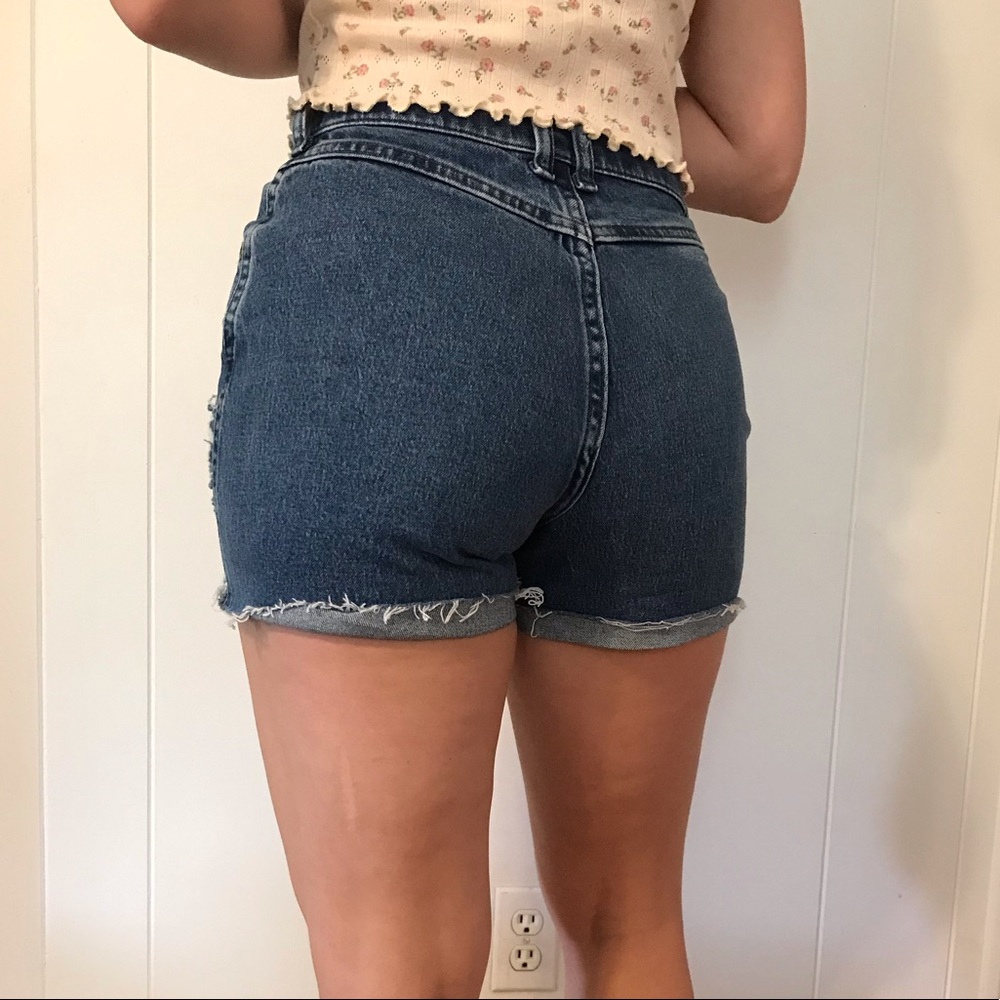 High rise jean shorts